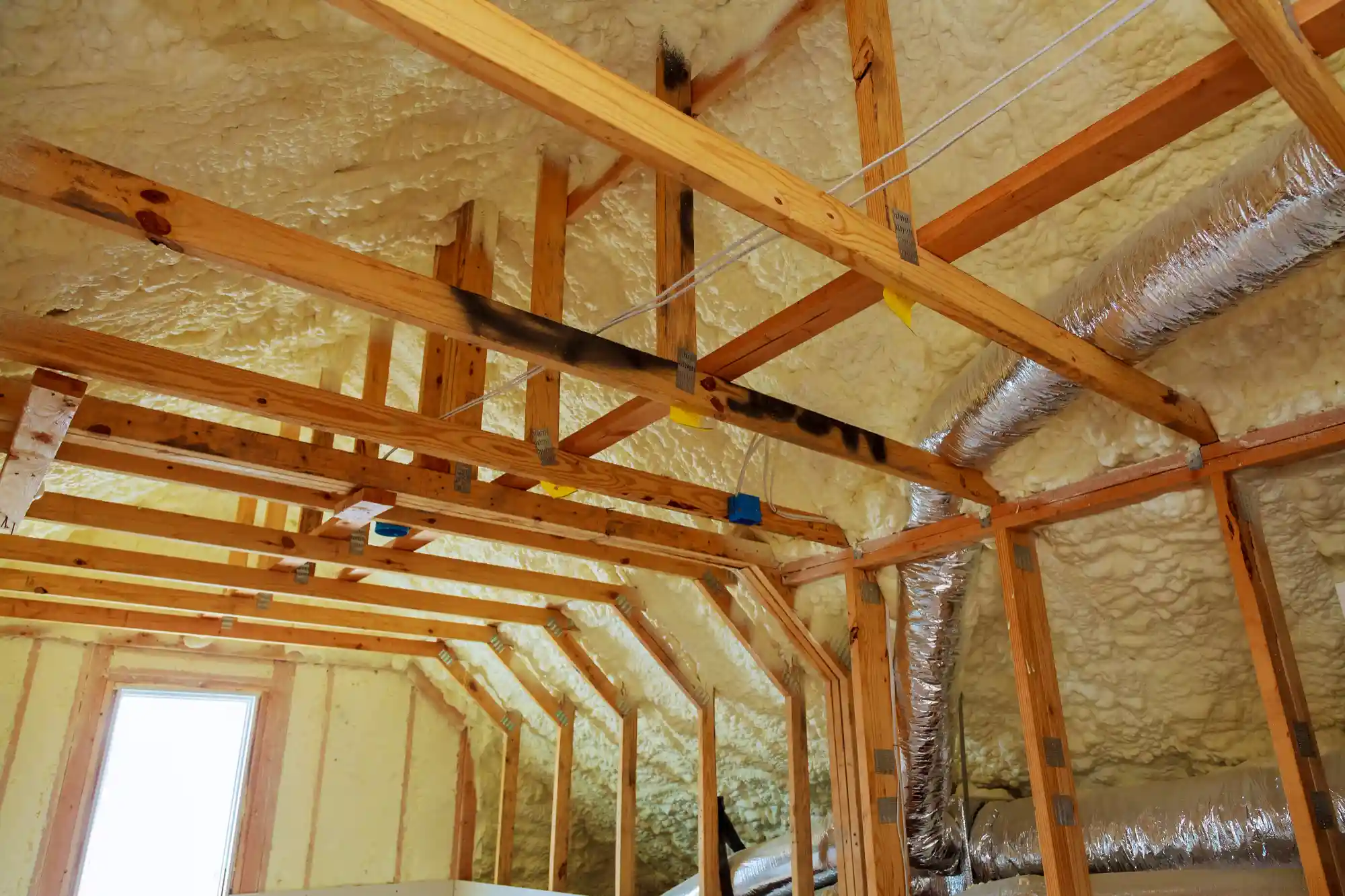 Finished insulation above house frame